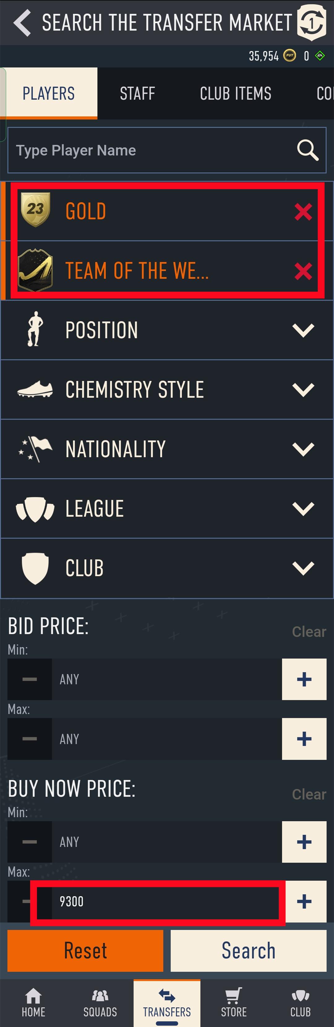 Search the Transfer Market